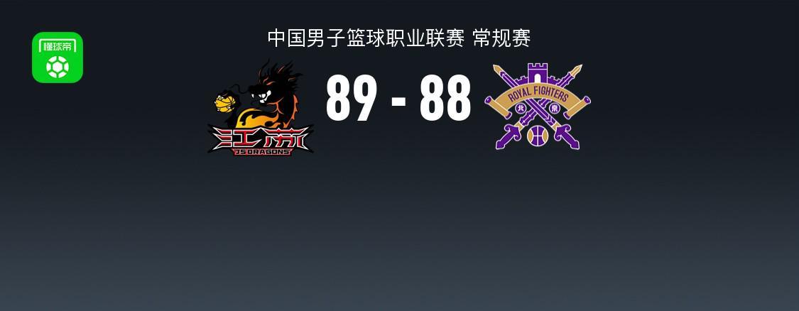 江苏89-88险胜北控，里勒28分错失绝平罚球，贾尔斯30+13